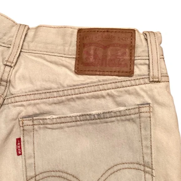 Vintage Authentic Levi’s cut off short shorts in bleached light color denim Shorts